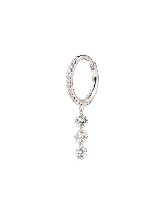 Persée 18K white gold diamond hoop earring