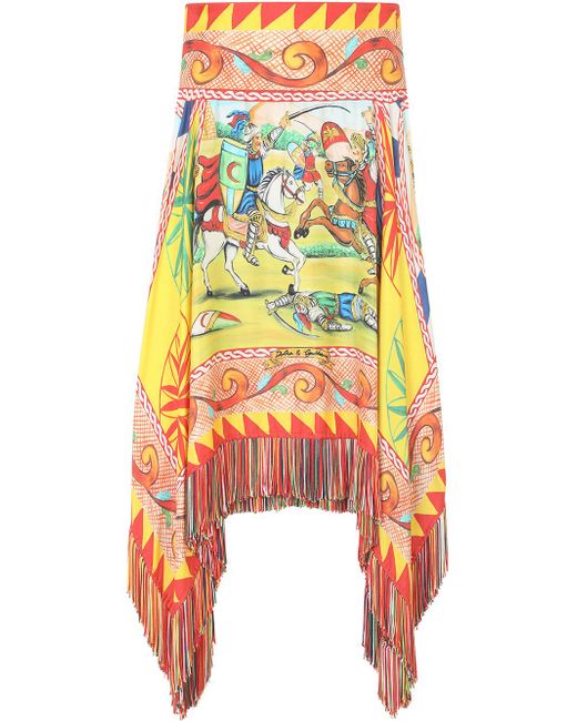 Dolce & Gabbana printed asymmetric skirt