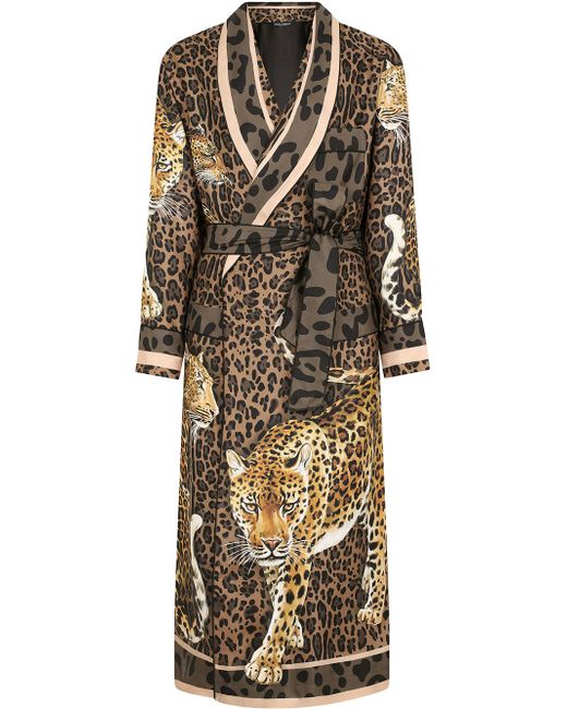 Dolce & Gabbana leopard-print silk robe