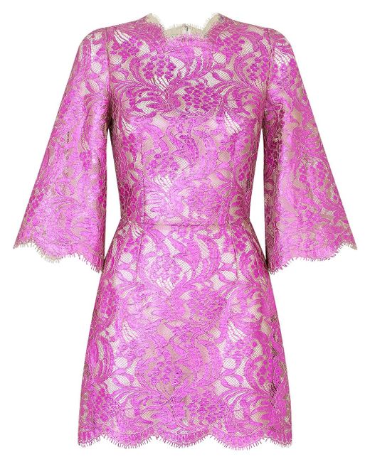 Dolce & Gabbana floral-lace sheer minidress