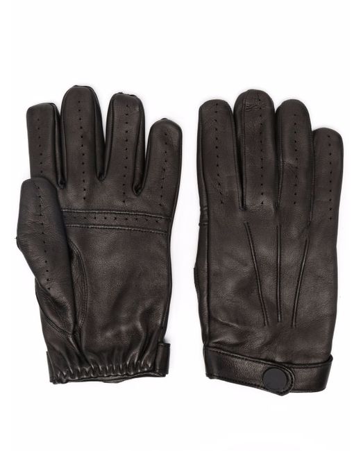 Billionaire perforated-detailing leather gloves