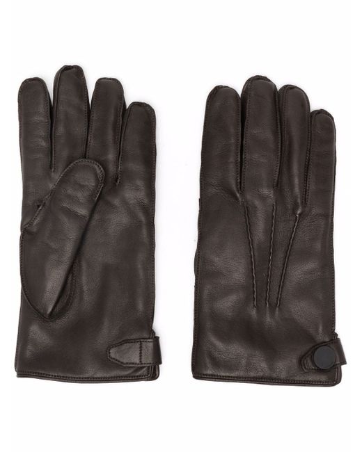 Billionaire perforated-detailing leather gloves
