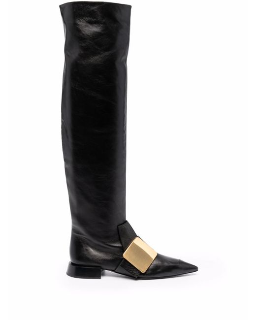 Jil Sander pointed over-the-knee leather boots