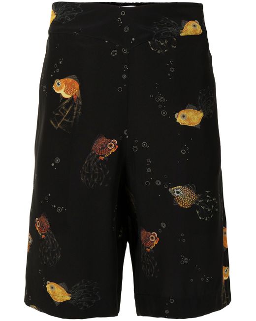 Lanvin fish-print tailored shorts