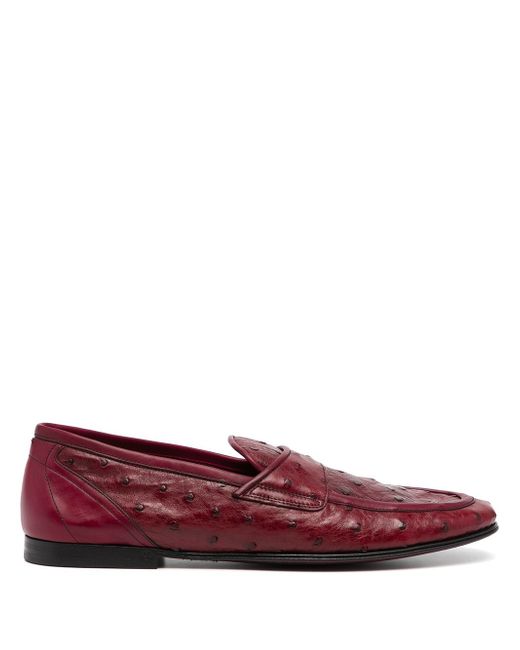 Dolce & Gabbana textured slip-on leather loafers
