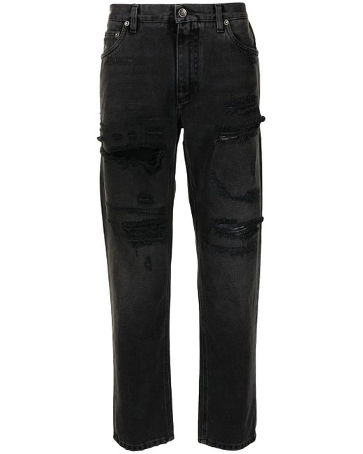 Dolce & Gabbana high-waisted ripped jeans