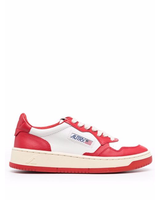 Autry contrast-panel leather sneakers