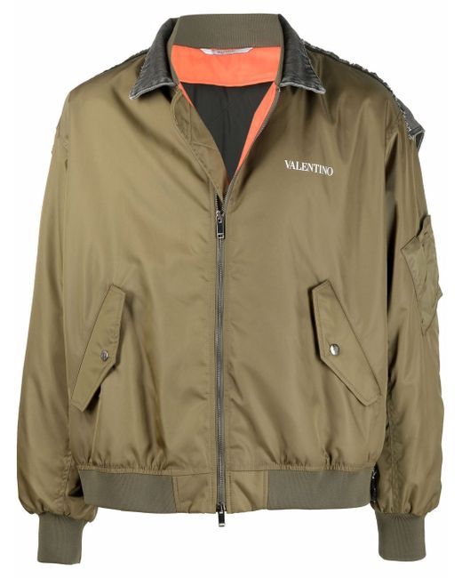 Valentino logo-print bomber jacket