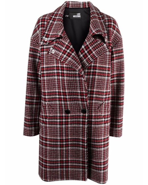 Love Moschino double-breasted check coat