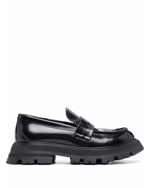 Alexander McQueen polished-finished ridged-sole loafers
