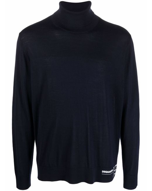 Dsquared2 logo-print roll neck sweater