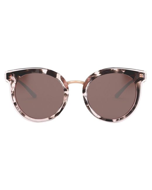 Dolce & Gabbana transparent-trim tortoiseshell round sunglasses