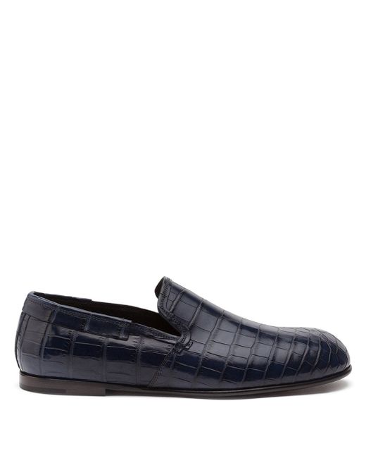 Dolce & Gabbana crocodile leather slip-on shoes