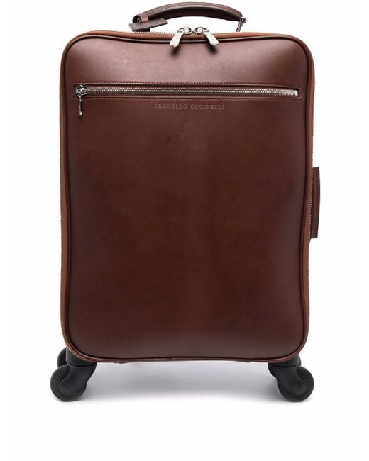 Brunello Cucinelli embossed logo suitcase