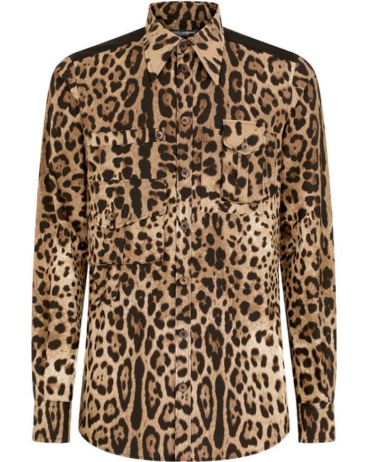 Dolce & Gabbana leopard print cotton shirt