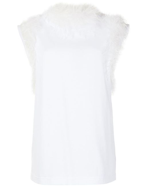 Dolce & Gabbana ostrich feather-trim blouse