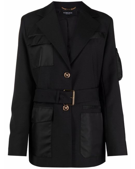 Versace long-sleeve belted jacket