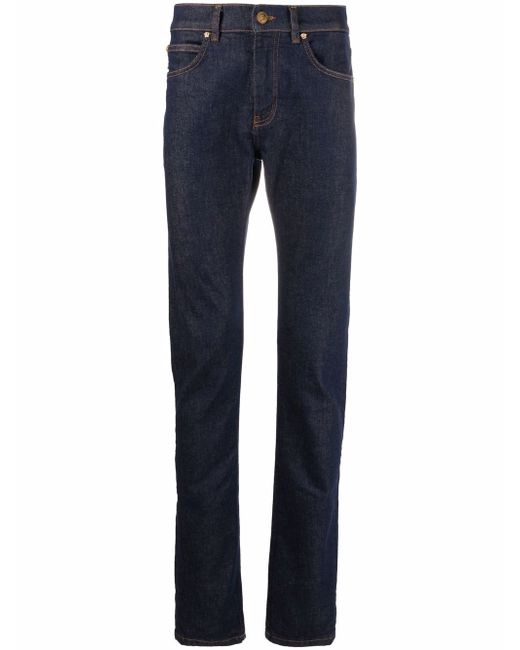 Versace contrast-stitch slim-cut jeans