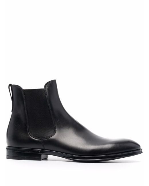 Canali low-heel leather ankle-boots