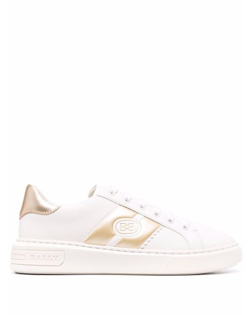 Bally logo-stripe leather trainers