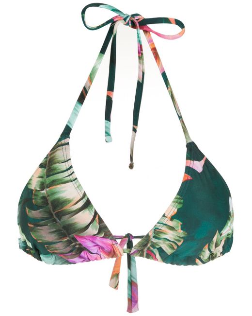 Lygia & Nanny Iasmim leaf-print bikini top