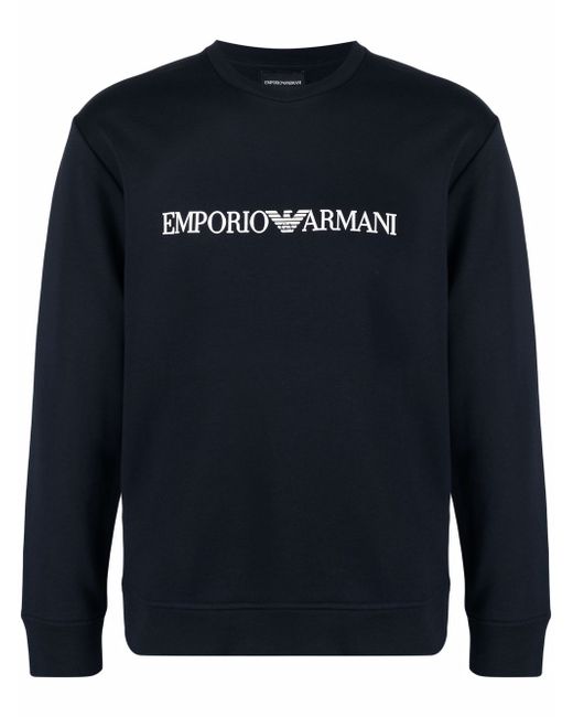 Emporio Armani logo-print crew-neck sweatshirt