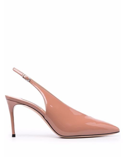 Casadei pointed-toe patent-leather pumps