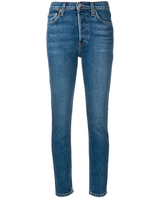 Re/Done High Rise Ankle Crop jeans