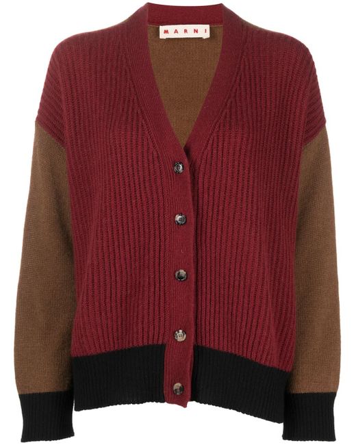 Marni colour-block knitted cardigan