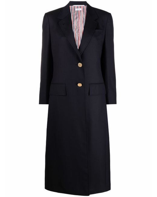 Thom Browne notched-lapel single-breasted coat