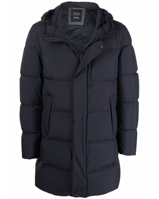 Herno hooded knee-length padded coat