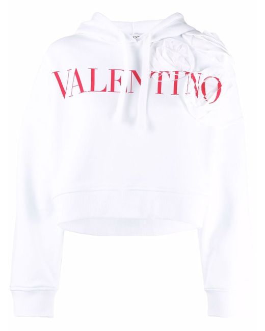 Valentino Rose Blossom cropped hoodie