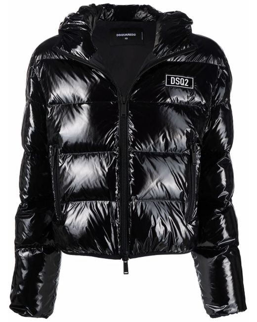 Dsquared2 feather down logo-patch jacket