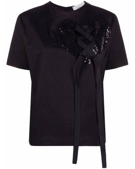 Atu Body Couture sequin-heart stretch-cotton T-shirt