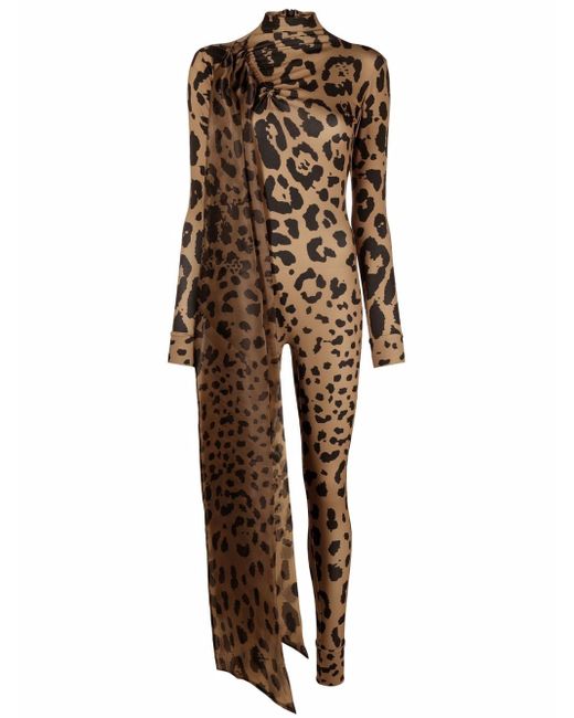 Atu Body Couture leopard-print bodycon jumpsuit