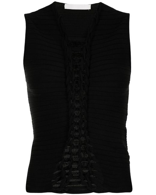 Dion Lee central braid knitted top