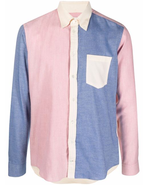 Mackintosh button down contrast panel shirt