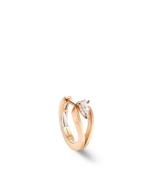 Repossi 18kt rose gold Serti Inversé small diamond hoop earring