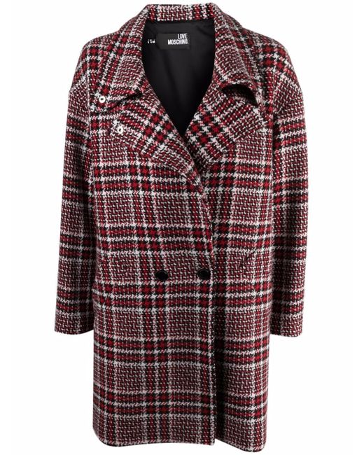 Love Moschino double-breasted check coat