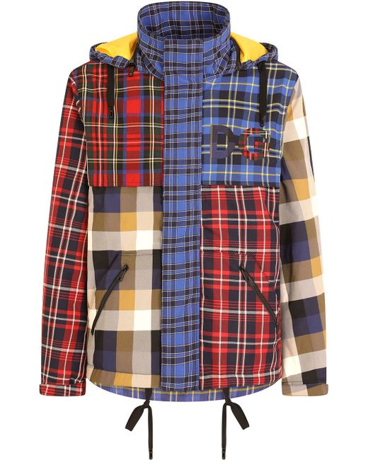 Dolce & Gabbana plaid-check patchwork coat