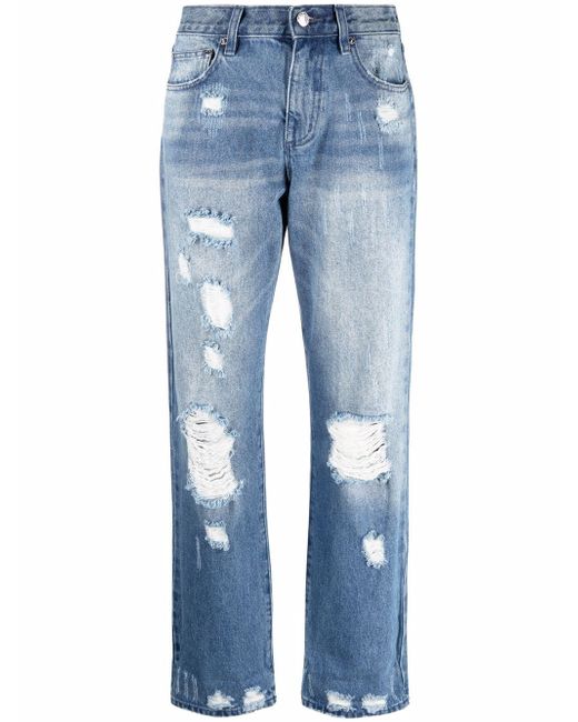 Michael Michael Kors distressed wide-leg jeans