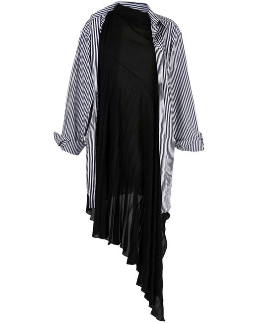 Balenciaga Twisted layered shirt-effect asymmetric dress