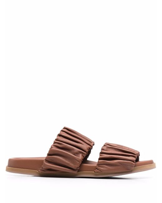 Santoni ruched leather sandals