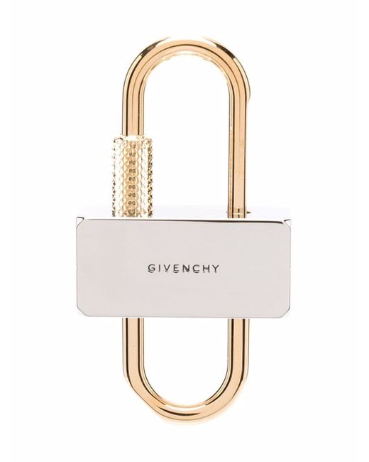 Givenchy logo-engraved padlock keyring
