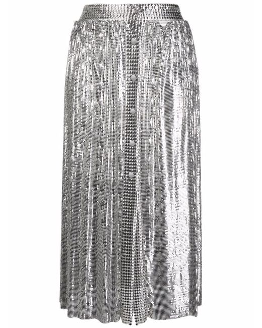 Paco Rabanne metallic-mesh midi skirt