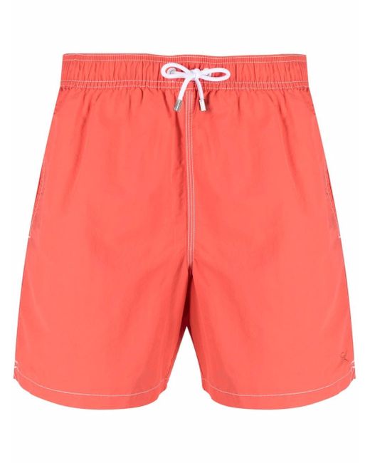 Hackett contrast-stitching swim shorts