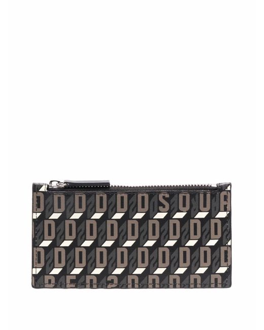 Dsquared2 monogram-print zipped wallet