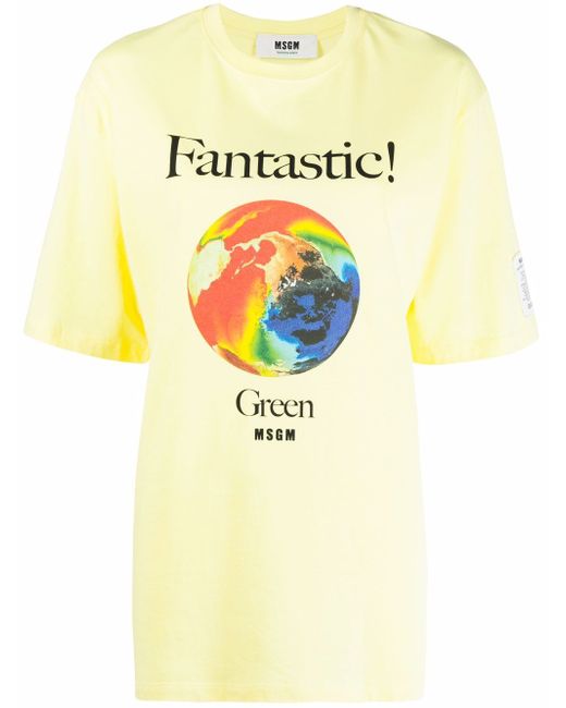 Msgm graphic-print organic cotton T-shirt