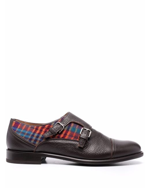 Etro check-panel leather brogues