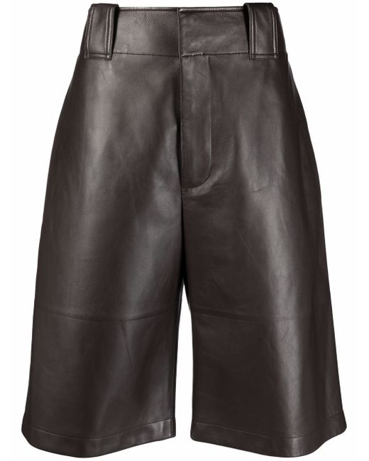 Bottega Veneta knee-length leather shorts